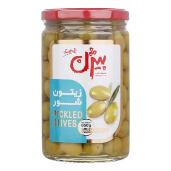 کنسرو زیتون شور با هسته (معمولی) بیژن 650 گرم