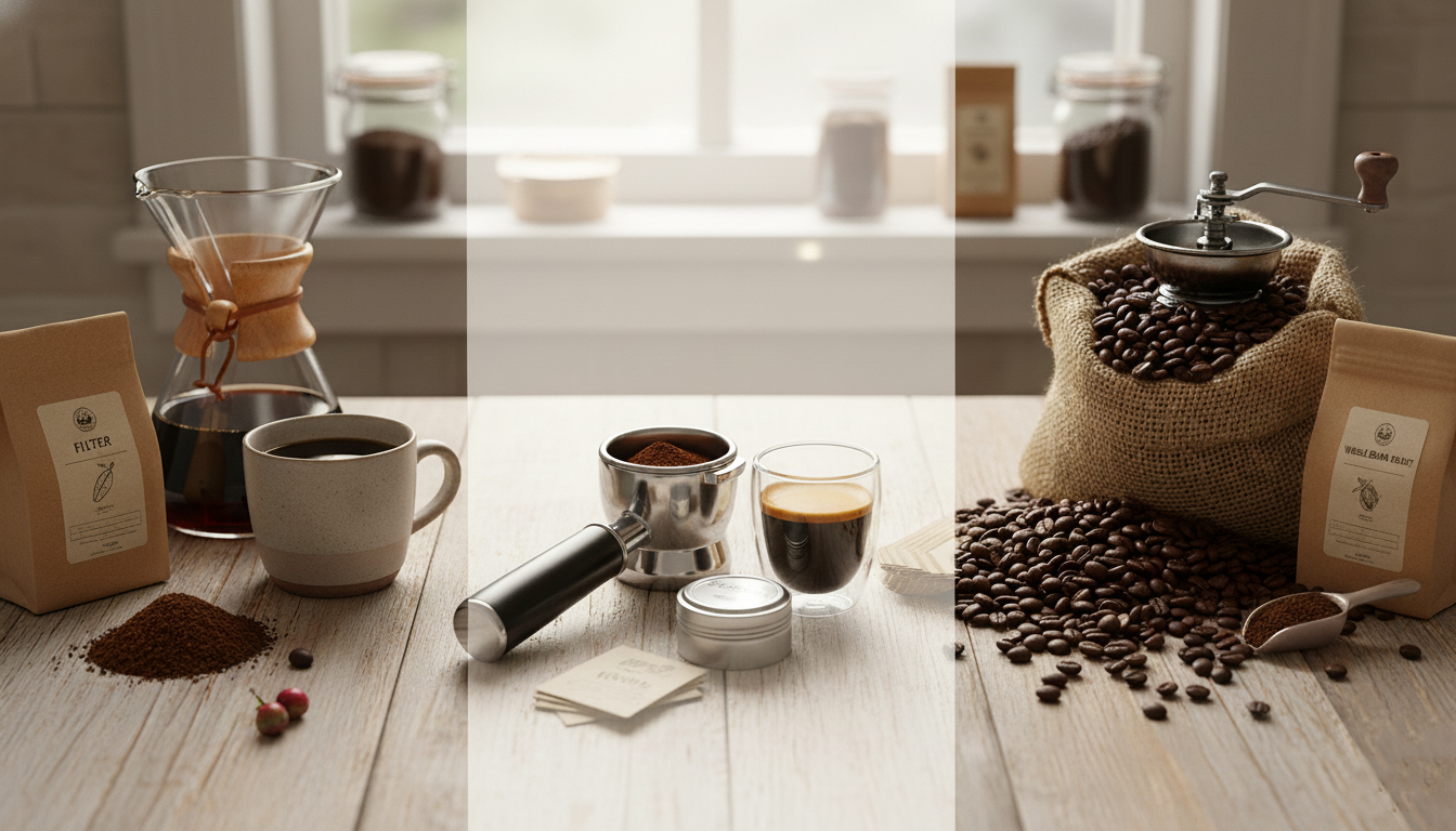 راهنمای انتخاب قهوه مناسب برای خانه؛ تفاوت قهوه دمی، اسپرسو و دانه قهوه