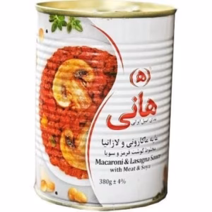 کنسرو مایه ماکارونی و لازانیا هانی 380 گرم