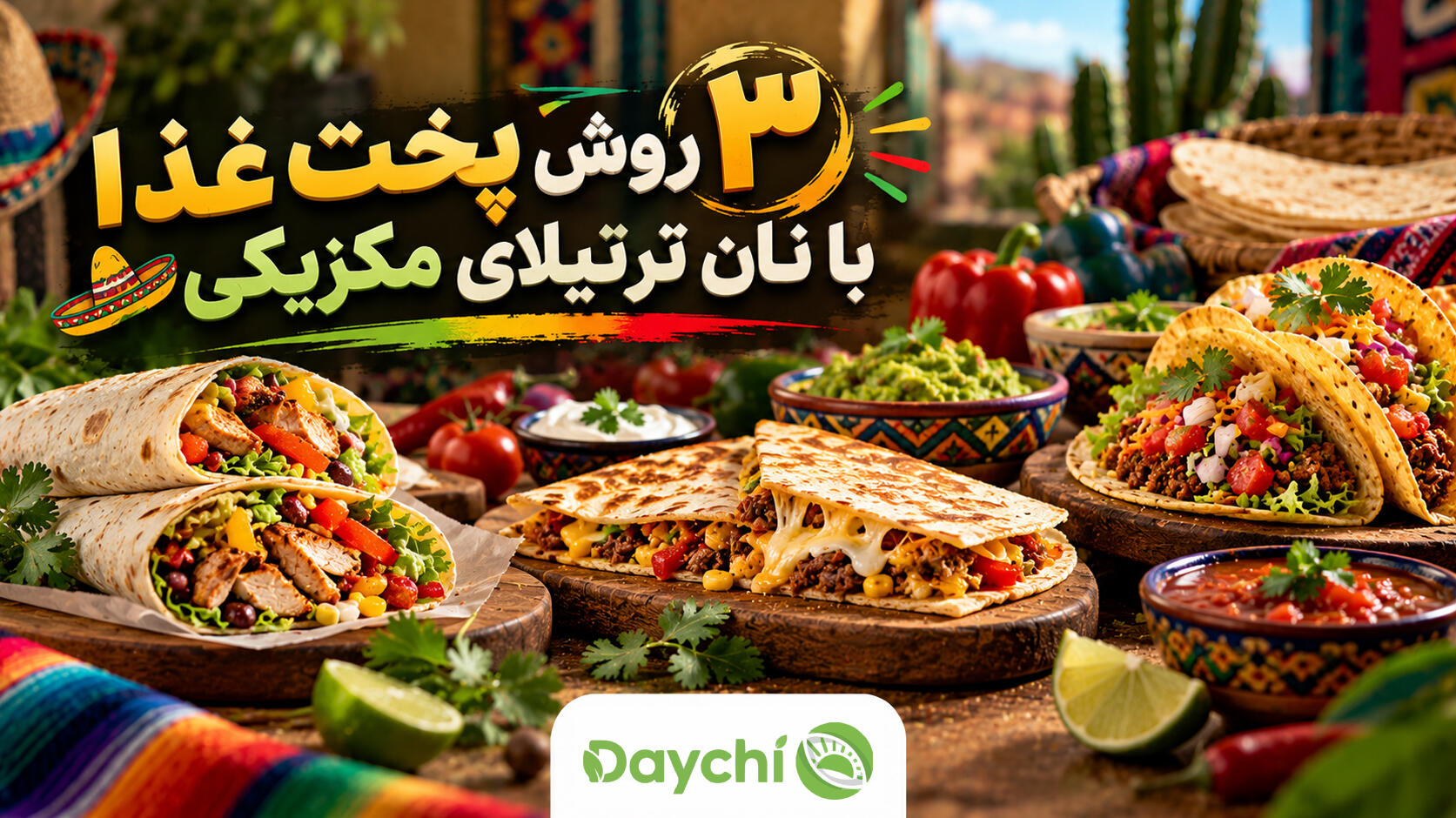 3 روش پـخـت غـــذا بــا نان ترتیلای مکزیـکی