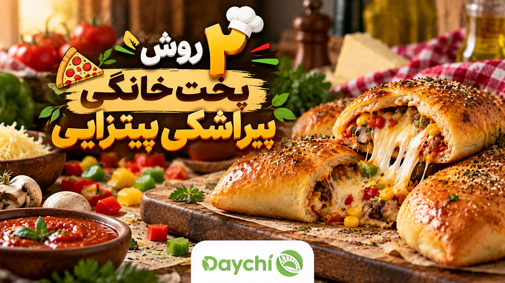 2روش پخت خونگـی پیـراشکـی پیتـزایـی